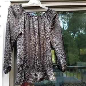 Michael Kors Animal Print Blouse Size M